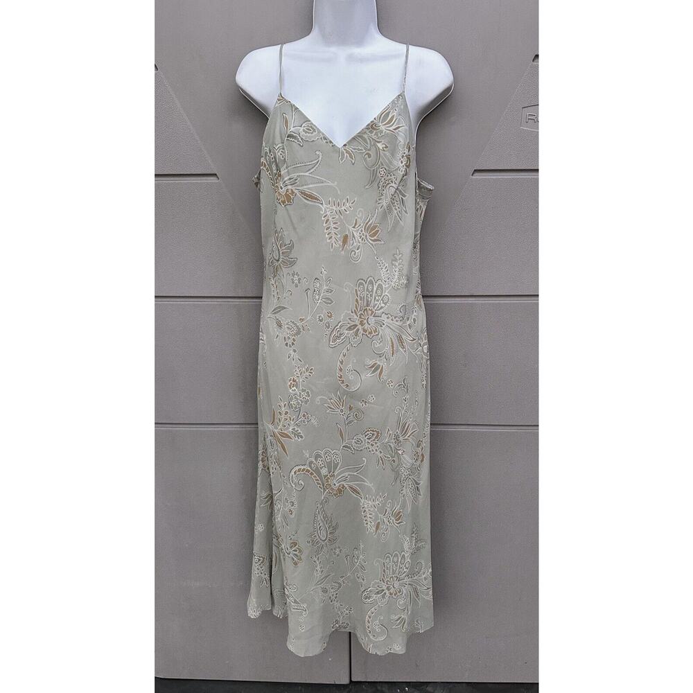 David Warren NY VTG Y2k 90s Silk Floral Midi Slip Dress Fairy Cottagecore Sz 12